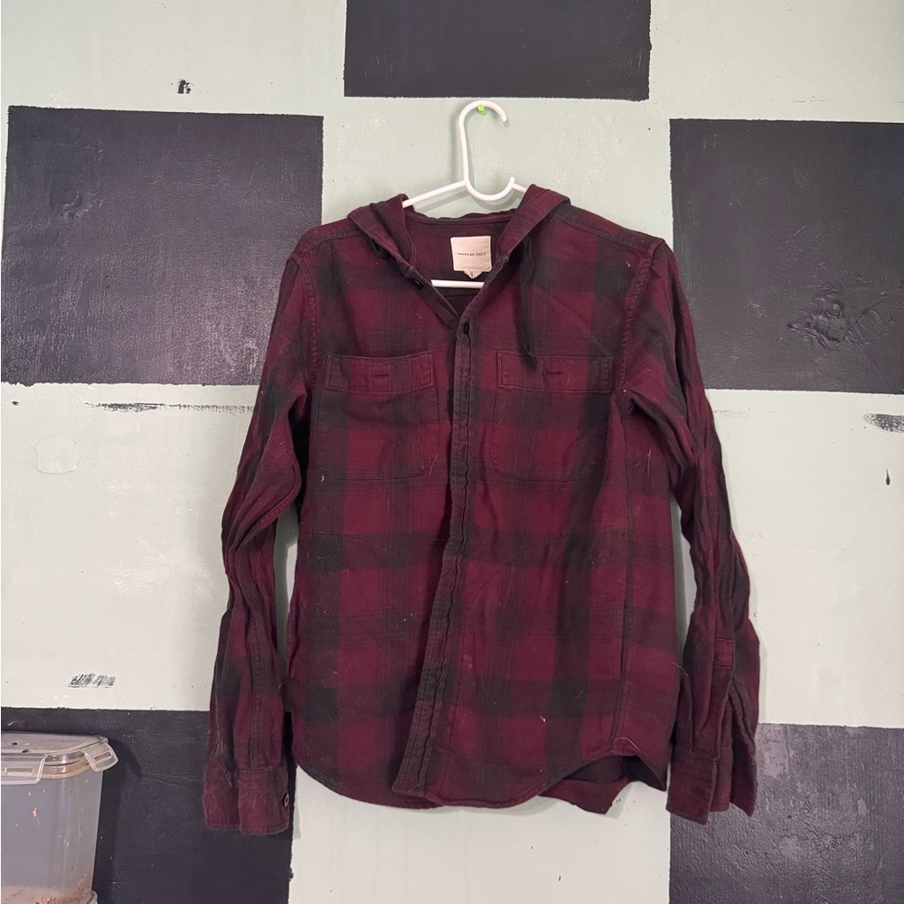 American Eagle Outfitters Red and Black Sweatshirt
